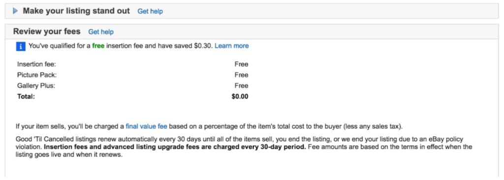 ebay 出品 完了