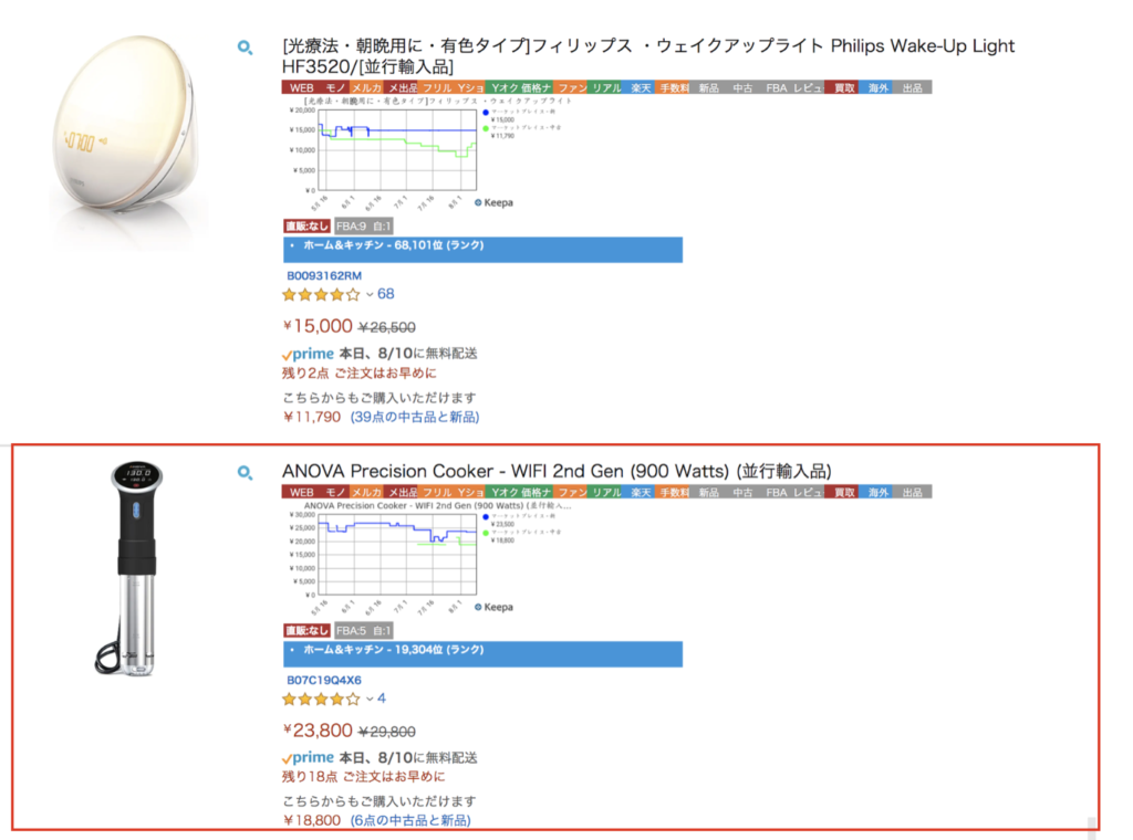 Amazon日本 ホームアンドキッチン 欧米輸入商品1万円以上