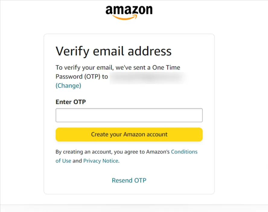 「Enter OTP」に入力